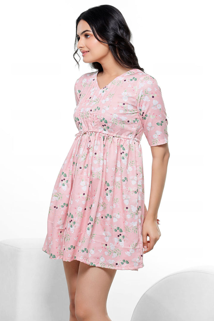 Pink Floral Print Dress by aaRVee Studio. Shop @ www.aarveestudio.com