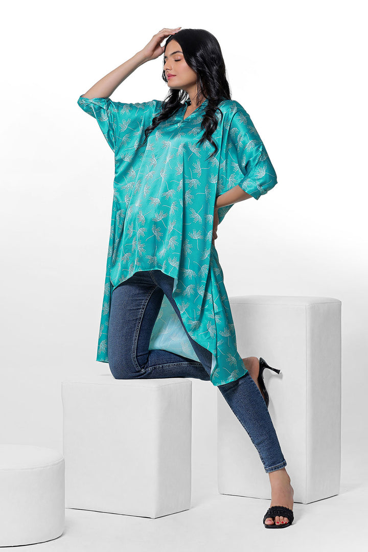 White Floating Floral Print Kaftan by aaRVee Studio. Shop @ www.aarveestudio.com