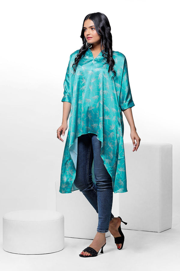 White Floating Floral Print Kaftan by aaRVee Studio. Shop @ www.aarveestudio.com