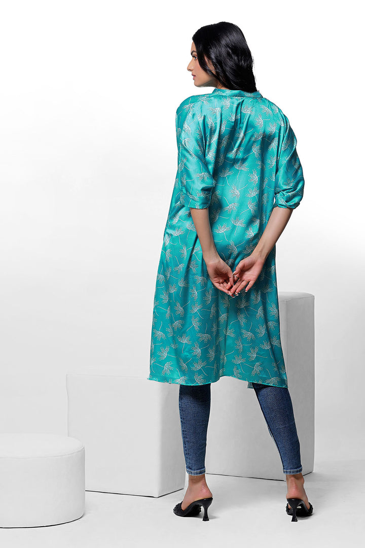 White Floating Floral Print Kaftan by aaRVee Studio. Shop @ www.aarveestudio.com