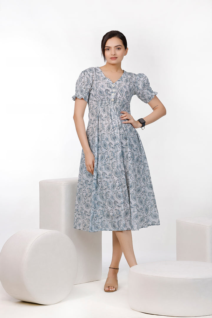 Kalamkari Print Dress by aaRVee Studio. Shop @ www.aarveestudio.com