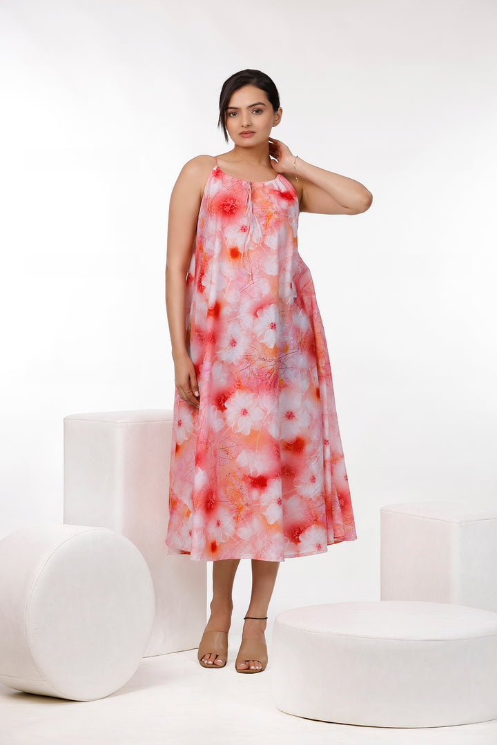 Multi Color Floral Print Maxi Dress by aaRVee Studio. Shop @ www.aarveestudio.com