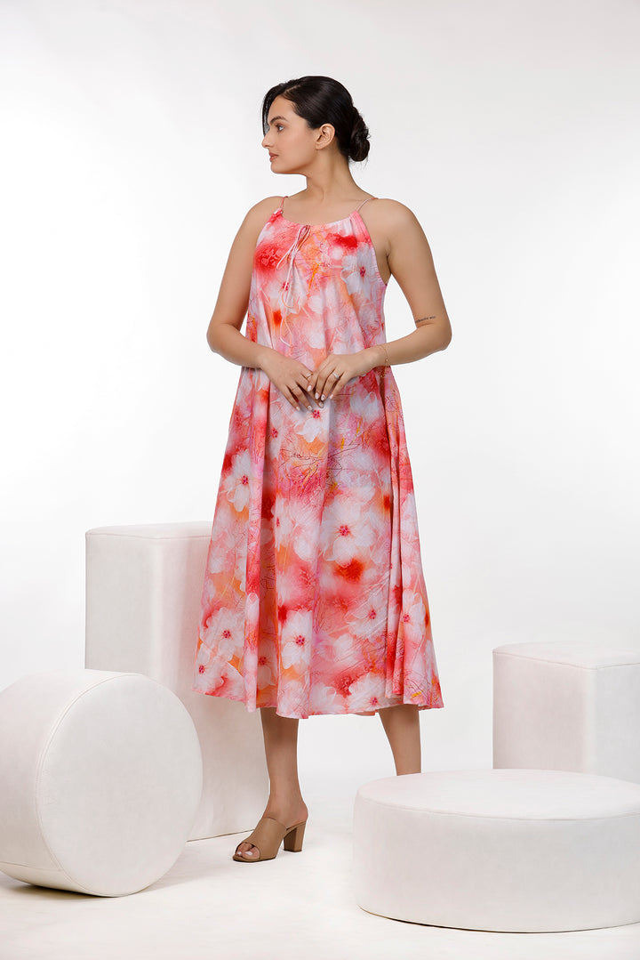 Multi Color Floral Print Maxi Dress by aaRVee Studio. Shop @ www.aarveestudio.com