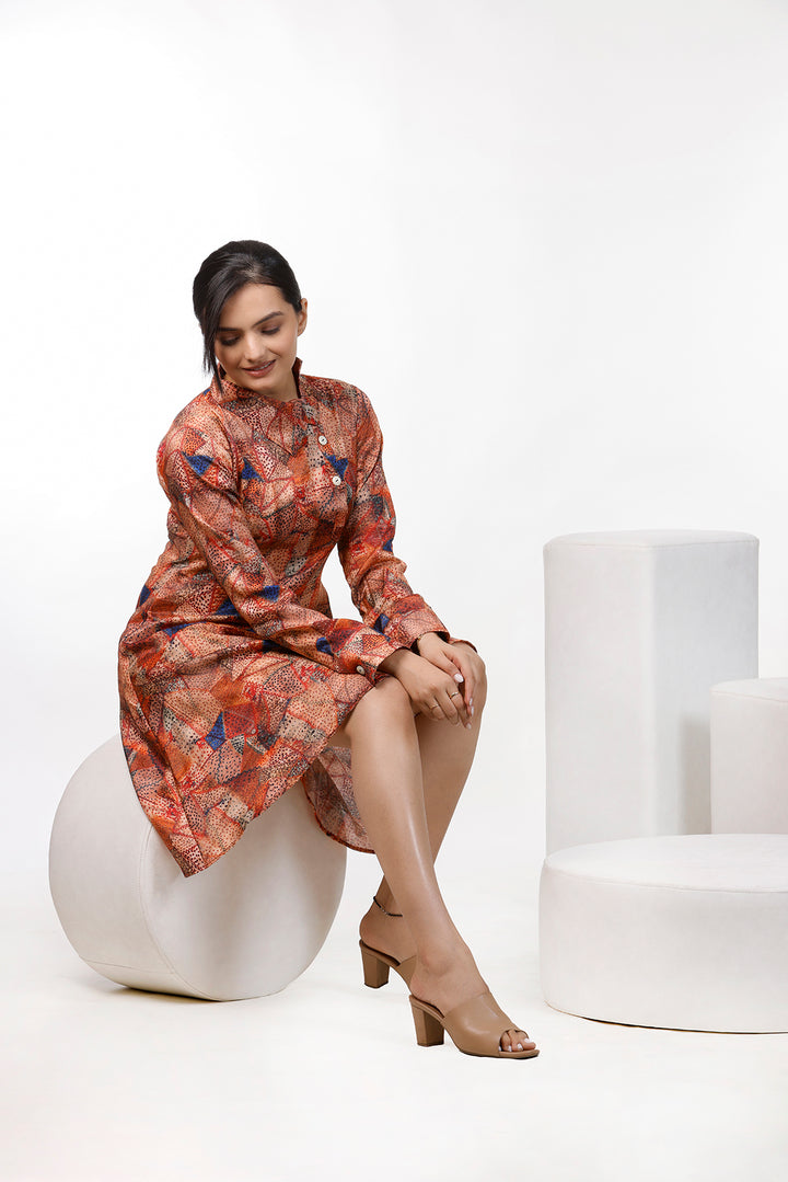 Doted Pattern Digital Print Dress by aaRVee Studio. Shop @ www.aarveestudio.com